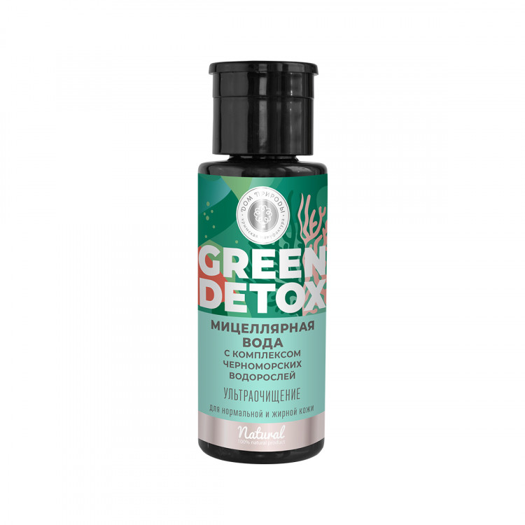 Мицелярная вода Green Detox "Ультраочищение" для н/ж кожи  с комплексом черн-их водорослей 150г