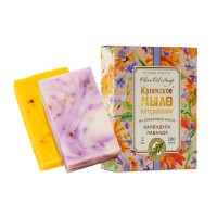 Набор Крымское мыло натуральное на оливковом масле КАЛЕНДУЛА И ЛАВАНДА 200г