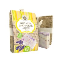 Мочалка джутовая с мылом Лаванда 100г Мочалка джутовая с мылом Лаванда 100г
